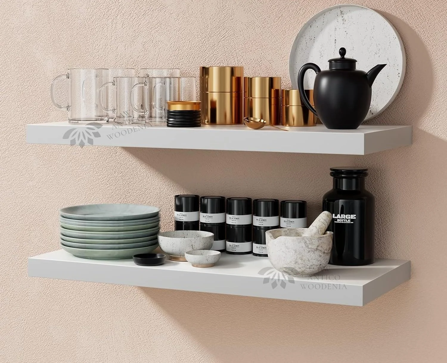 Aries Floating Wall Shelf & Craftland Handcrafted Nose-Shaped Goggle – Stylish Wooden Décor Combo - Image 4