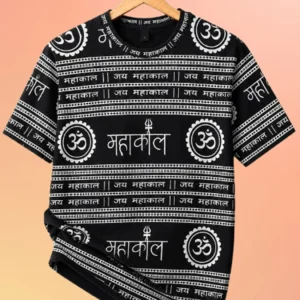 Widersoft Traders Men Typography Round Neck Polycotton Black t-shirt..