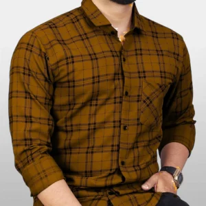 HKV FASHION Men Regular Fit Checkered Spread Collar Casual Shirt